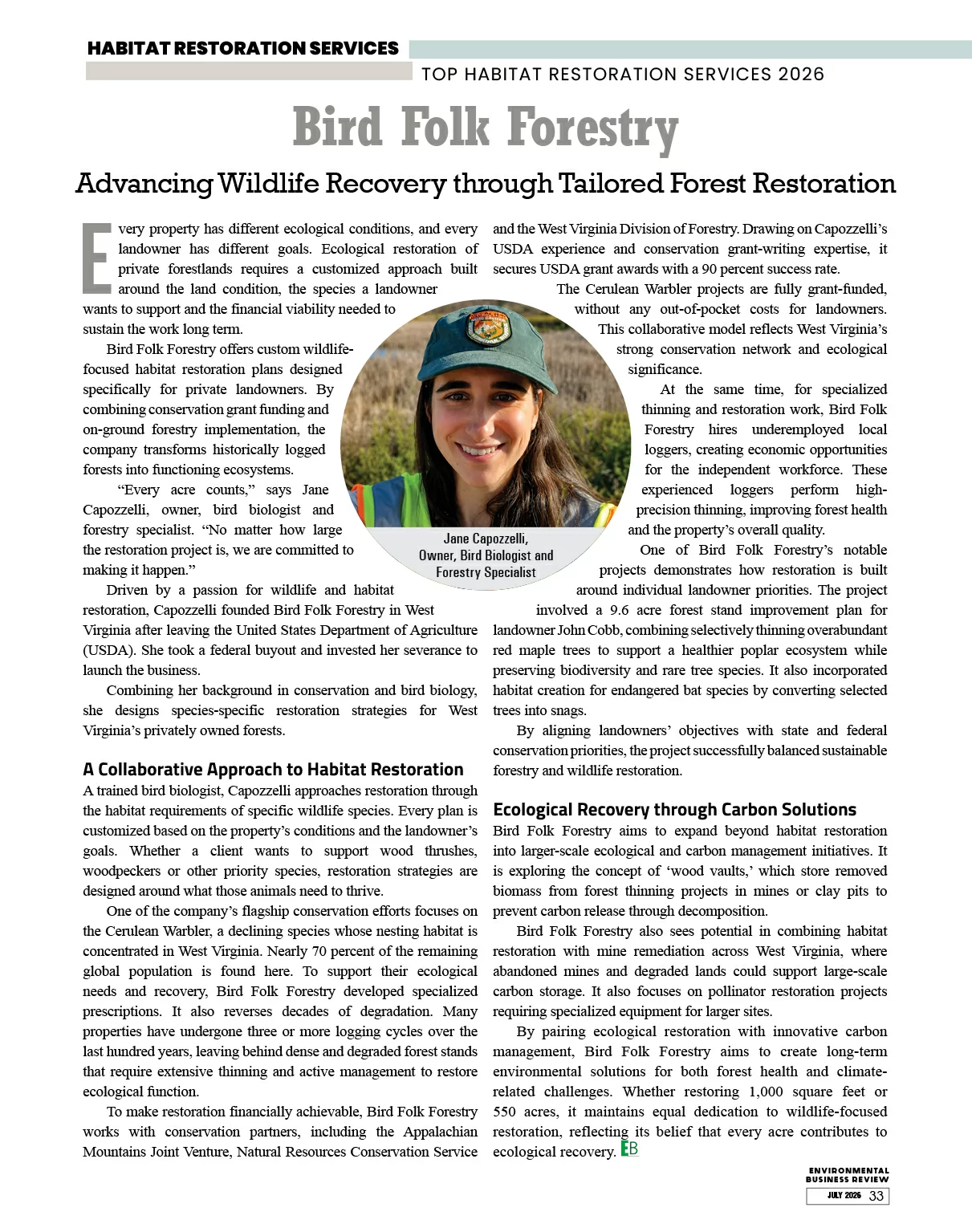  Ecological Restoration | Environmental Business Review